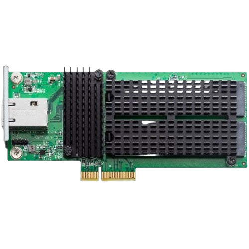 Asustor AS-T10G3 10GbE network adapter card with dual M.2 NVMe slots top view