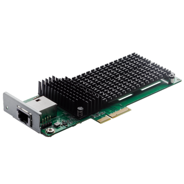 Asustor AS-T10G3 10GbE network adapter card with dual M.2 NVMe slots side view