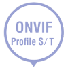 Asustor ONVIF Profile S/T logo with a blue circle and white text
