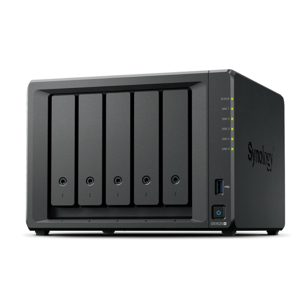 Synology DS1525+ NAS Angled Front View