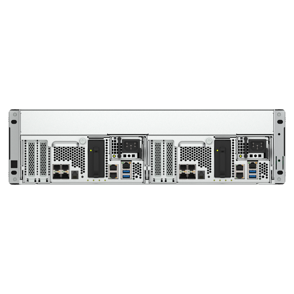 QNAP ES1686dc-R2-2142IT-64G NAS Back View (I/O ports)