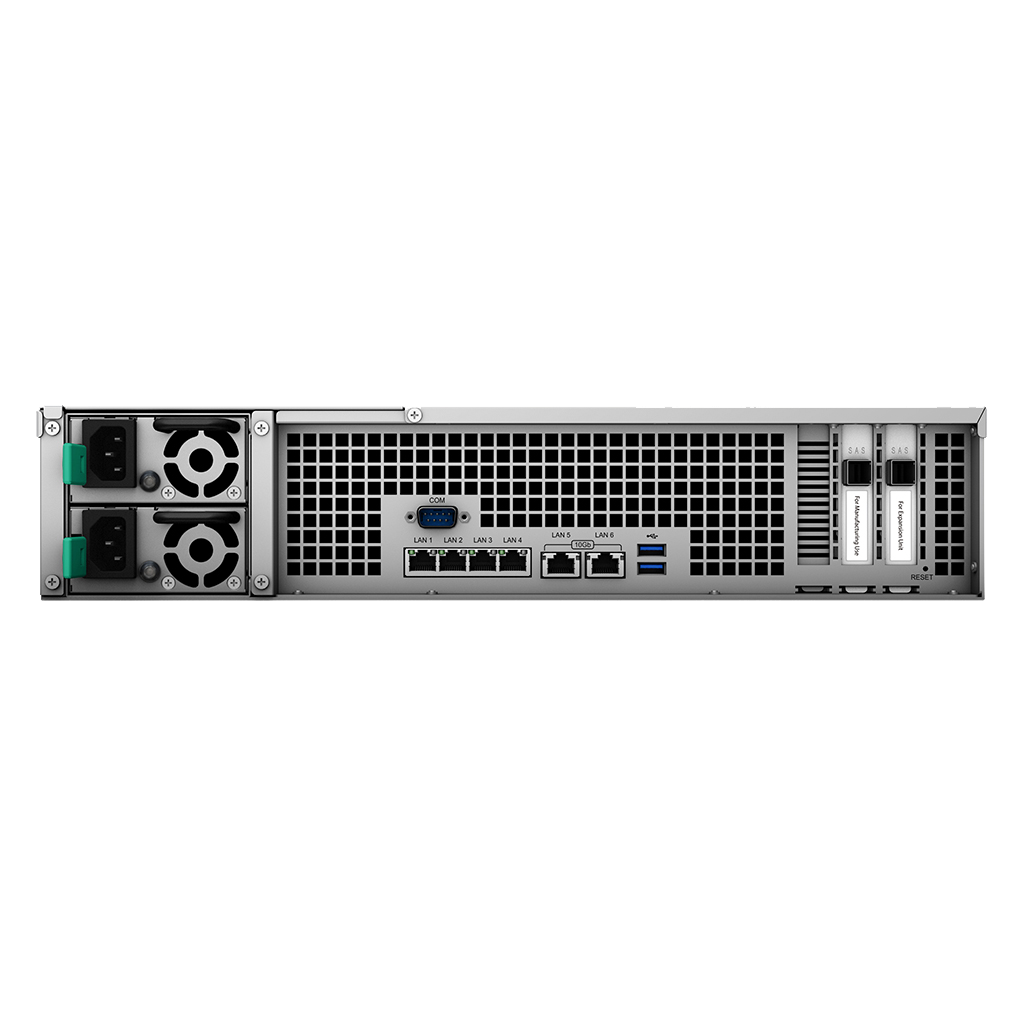 SYNOLOGY All-flash array Series FS3600 NAS Back View (I/O ports)