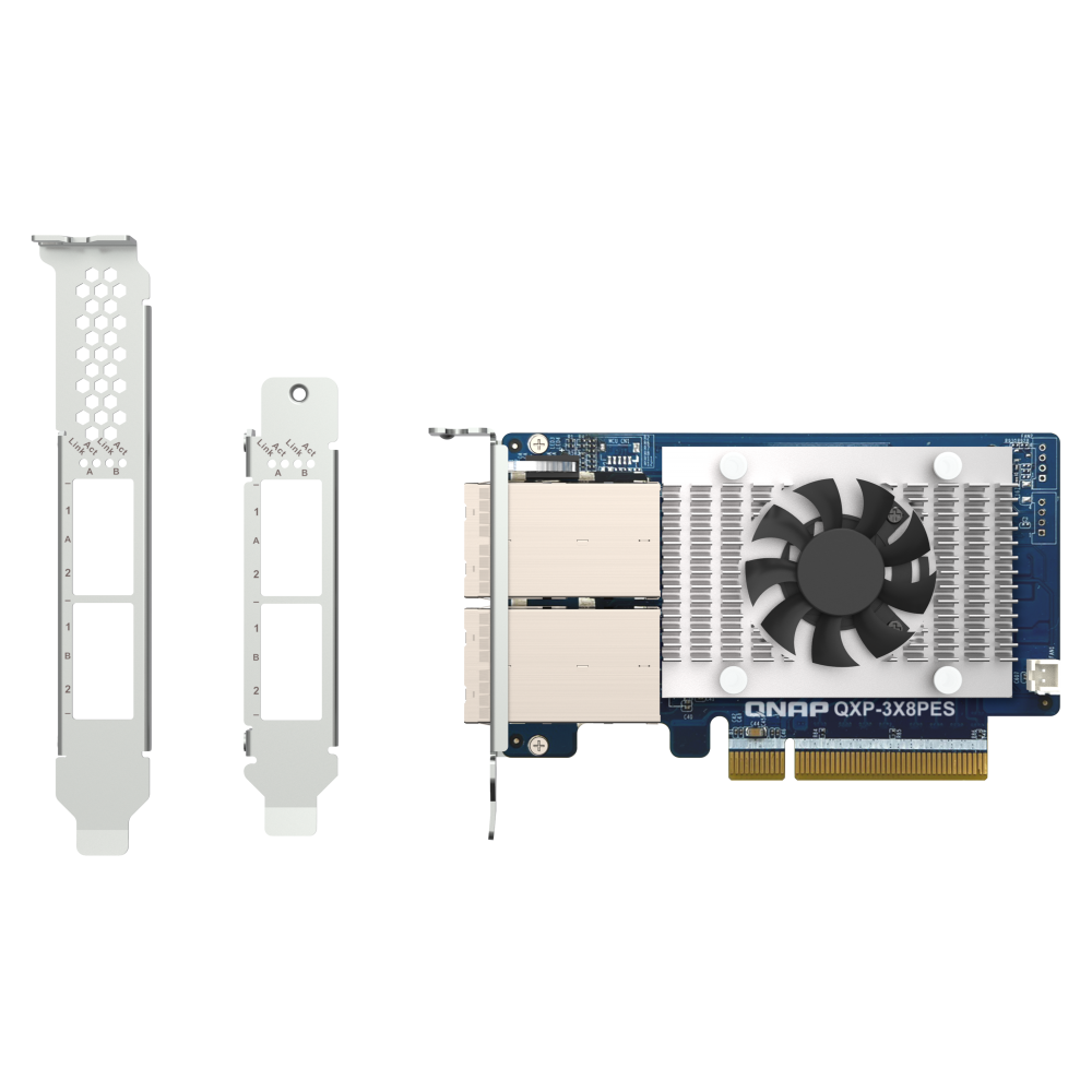 QNAP QXP-3X8PES Expansion Card Back View (I/O ports)