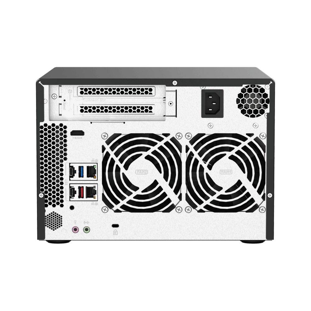 QNAP QVP-63A NVR for Surveillance Back View (I/O ports)