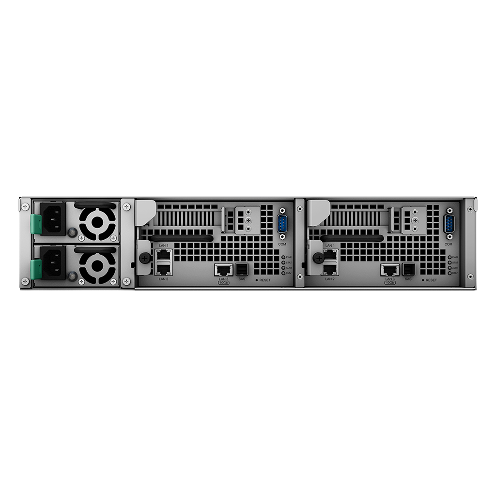 SYNOLOGY iSCSI/FC SAN Series UC3200 NAS Back View (I/O ports)