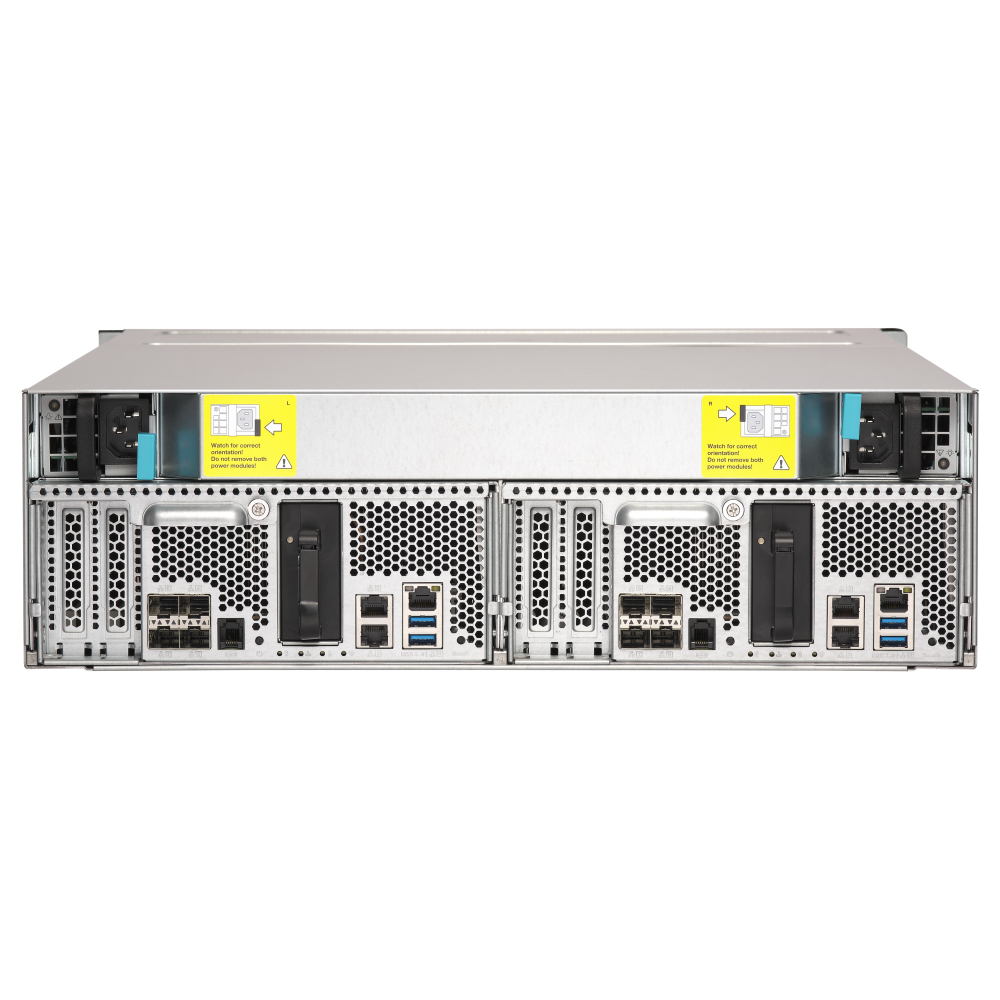 QNAP ES1686DC-2142IT-96G NAS Back View (I/O ports)