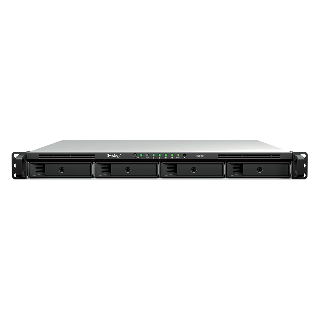 Synology RackStation RS826+ ,4-Bay AMD Ryzen V1500B 4-core 2.2 GHz ,4GB DDR4 ,Diskless NAS ,1 x Gen3 x8 slot (x4 link)