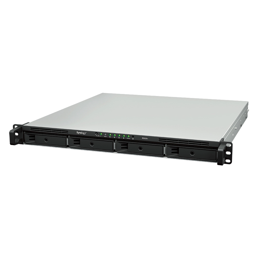 Synology RackStation RS826+ ,4-Bay AMD Ryzen V1500B 4-core 2.2 GHz ,4GB DDR4 ,Diskless NAS ,1 x Gen3 x8 slot (x4 link)