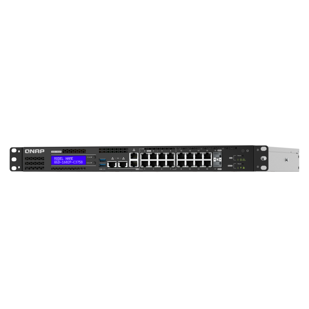 QNAP QGD-1602-C3558-8G Switch Switch Angled Front View