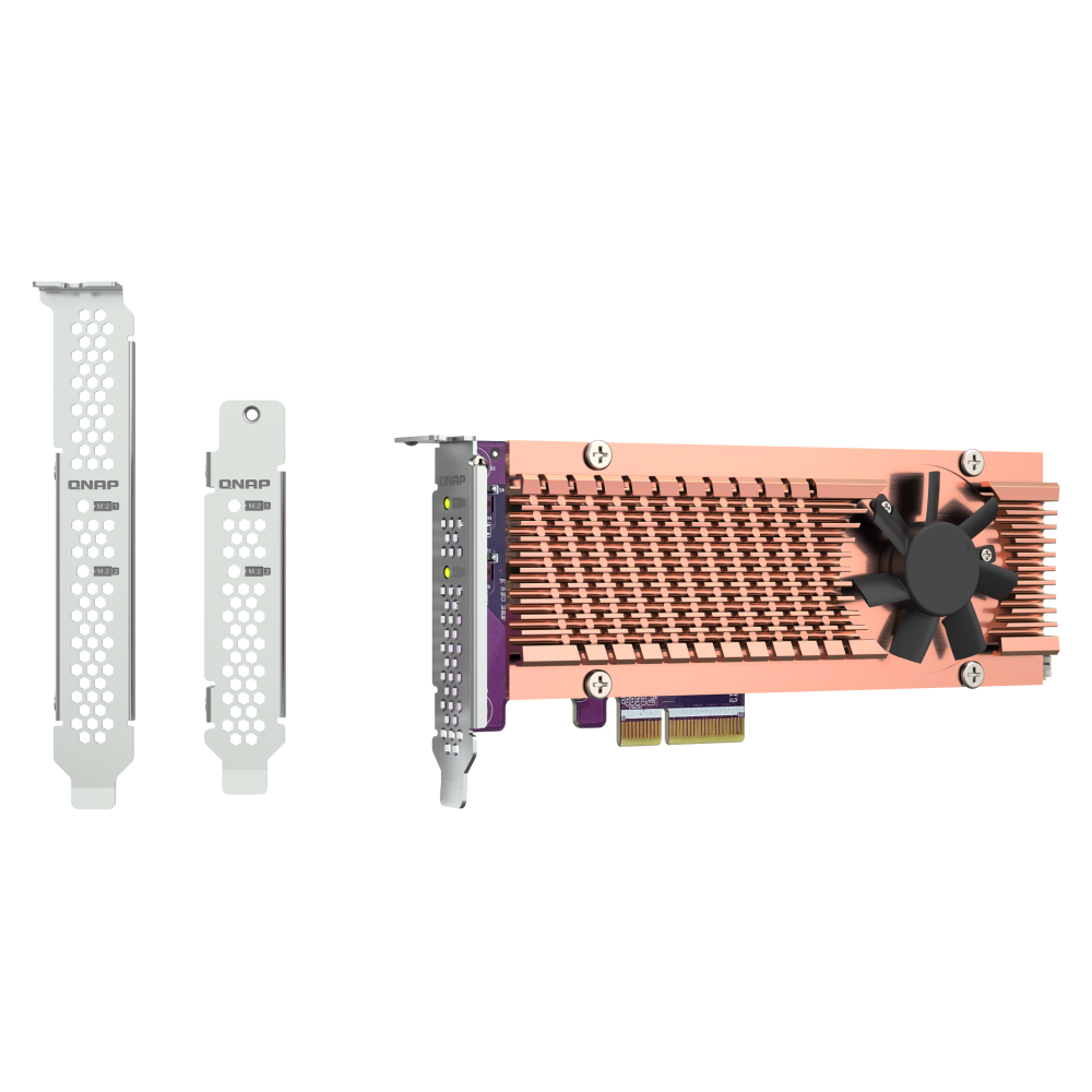 QNAP QM2-2P-344A Expansion Card Back View (I/O ports)