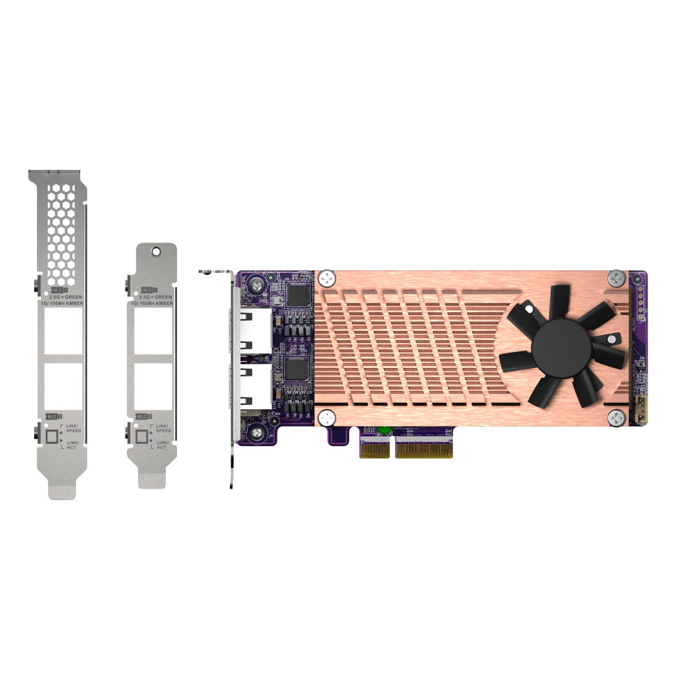 QNAP QM2-2P2G2T Expansion Card Back View (I/O ports)
