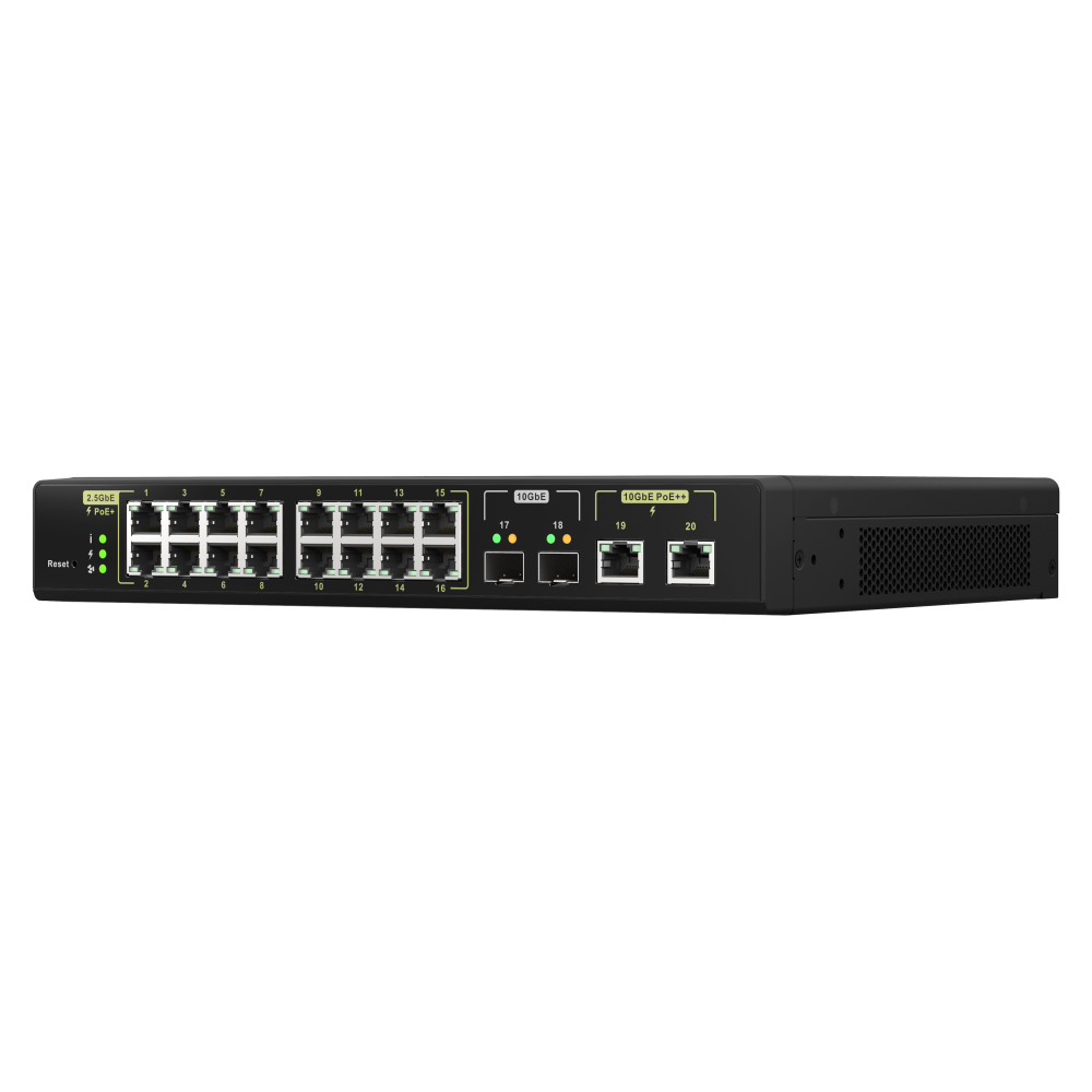 QNAP QSW-M2116P-2T2S Switch Angled Front View