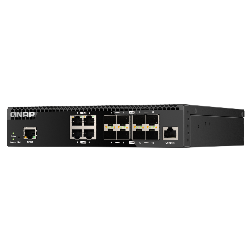 QNAP QSW-M3212R-8S4T Switch Angled Front View
