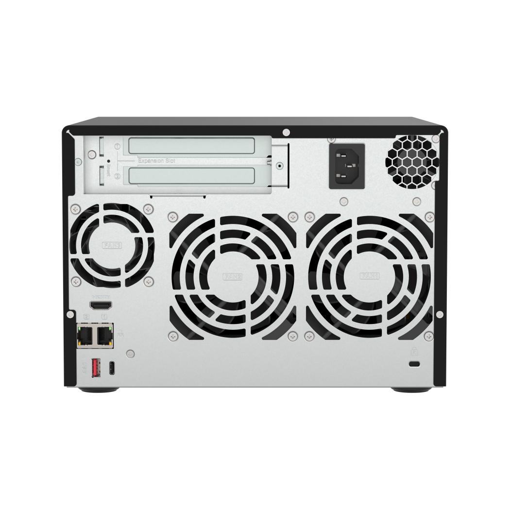 QNAP QVP-63B NVR for Surveillance Back View (I/O ports)