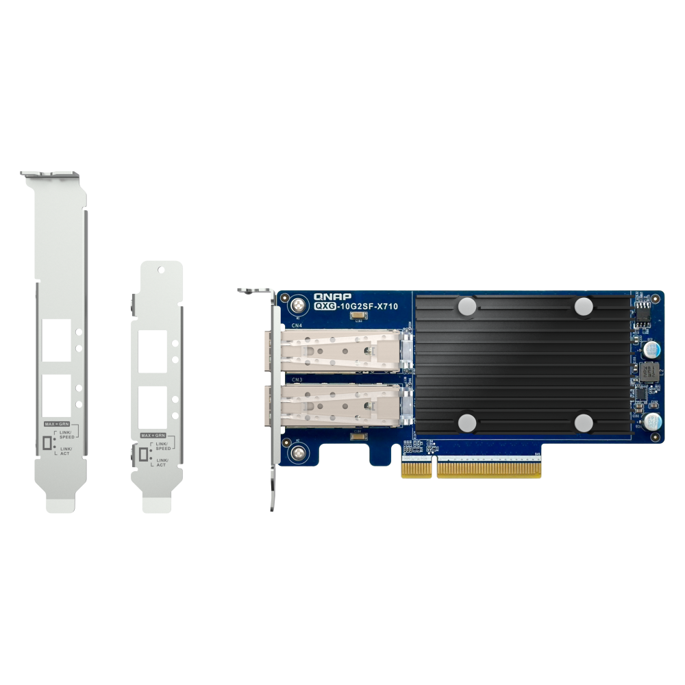 QNAP QXG-10G2SF-X710 Expansion Card Back View (I/O ports)