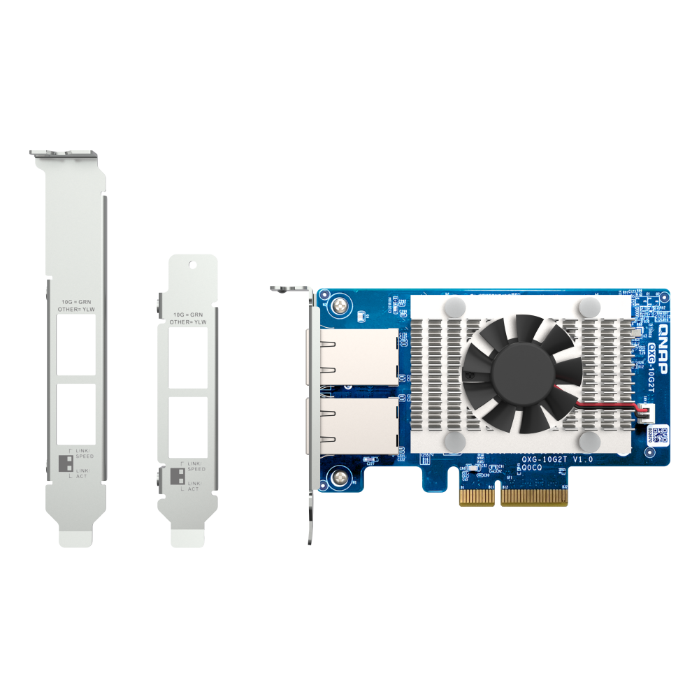 QNAP QXG-10G2T Expansion Card Back View (I/O ports)