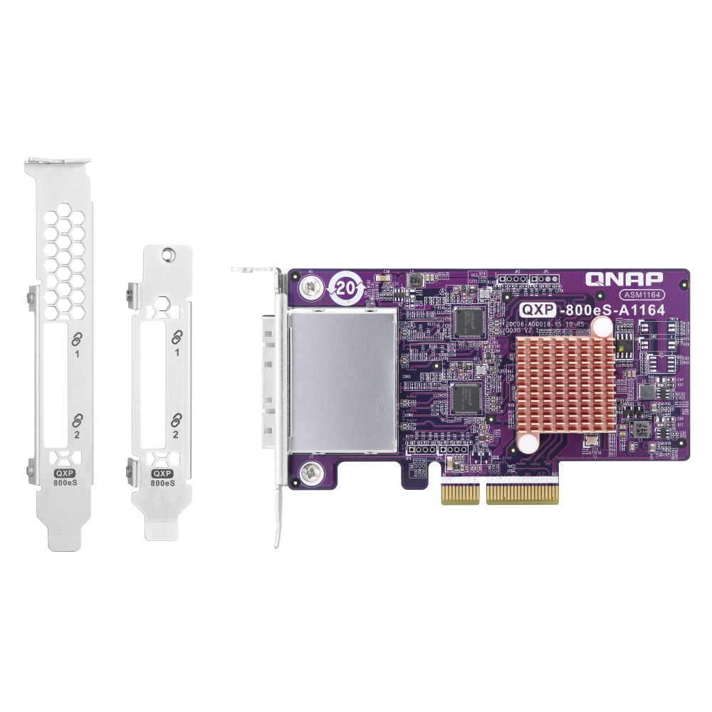 QNAP QXP-800eS-A1164 Expansion Card Back View (I/O ports)