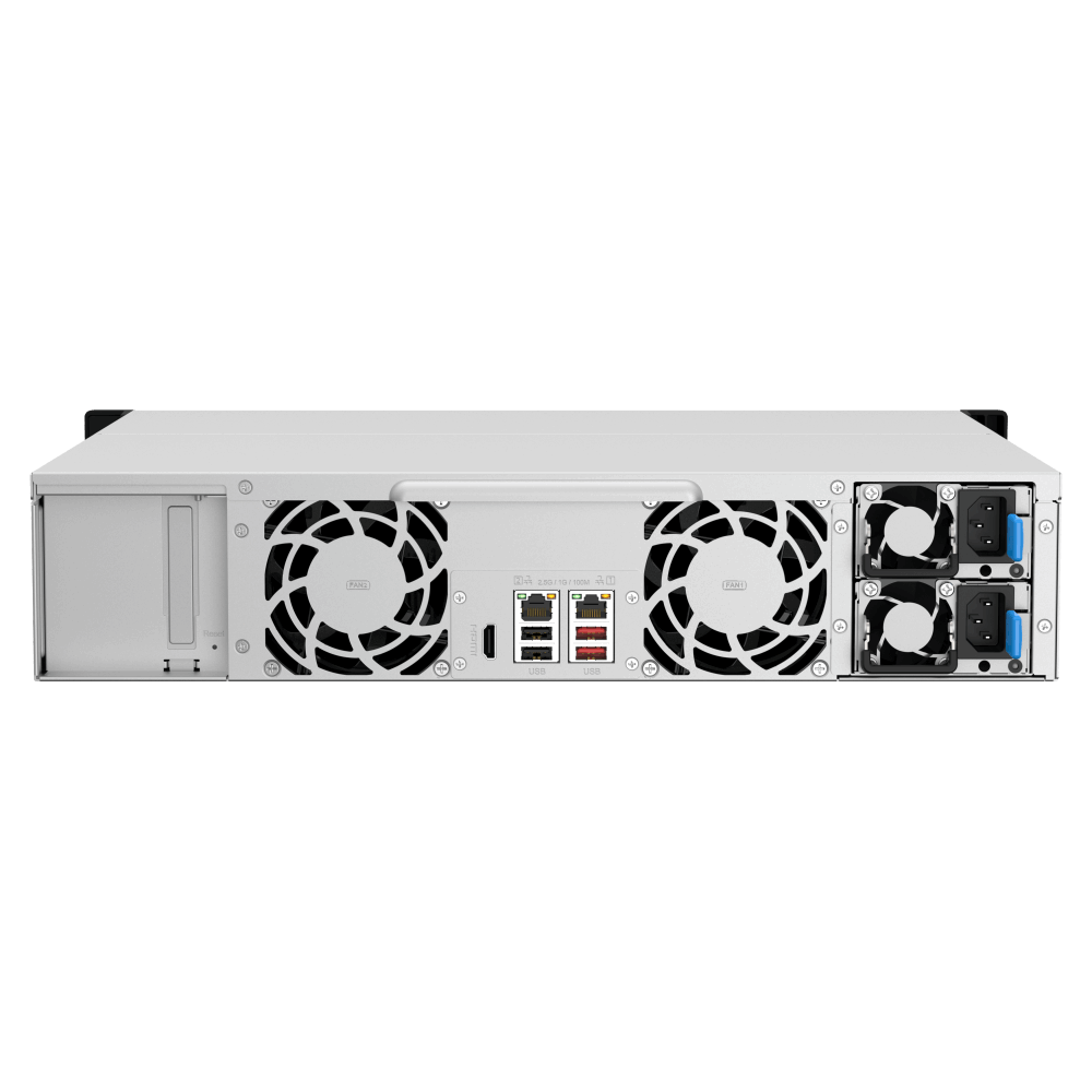 QNAP TS-1264U-RP-4G NAS Back View (I/O ports)