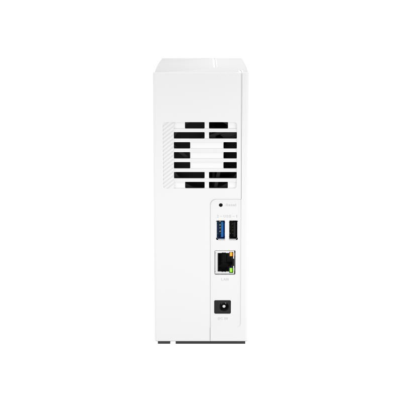 QNAP TS-133 NAS Back View (I/O ports)