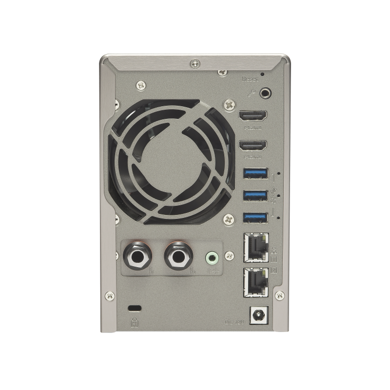 QNAP TS-253A-4G NAS Back View (I/O ports)