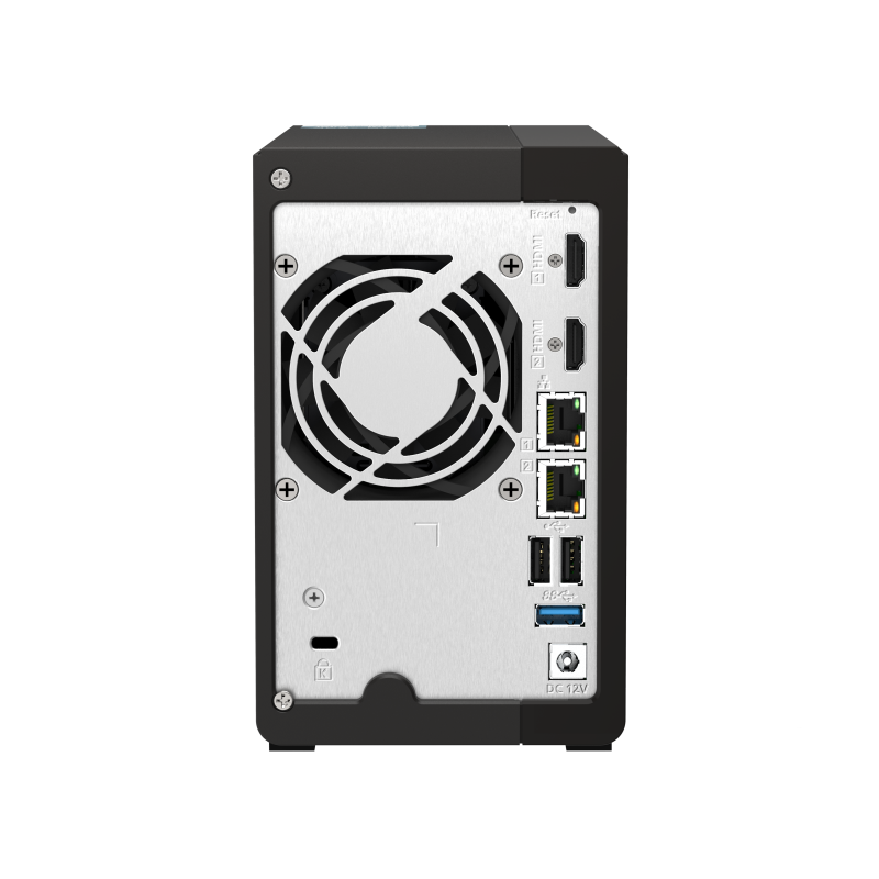 QNAP TS-253E-8G NAS Back View (I/O ports)