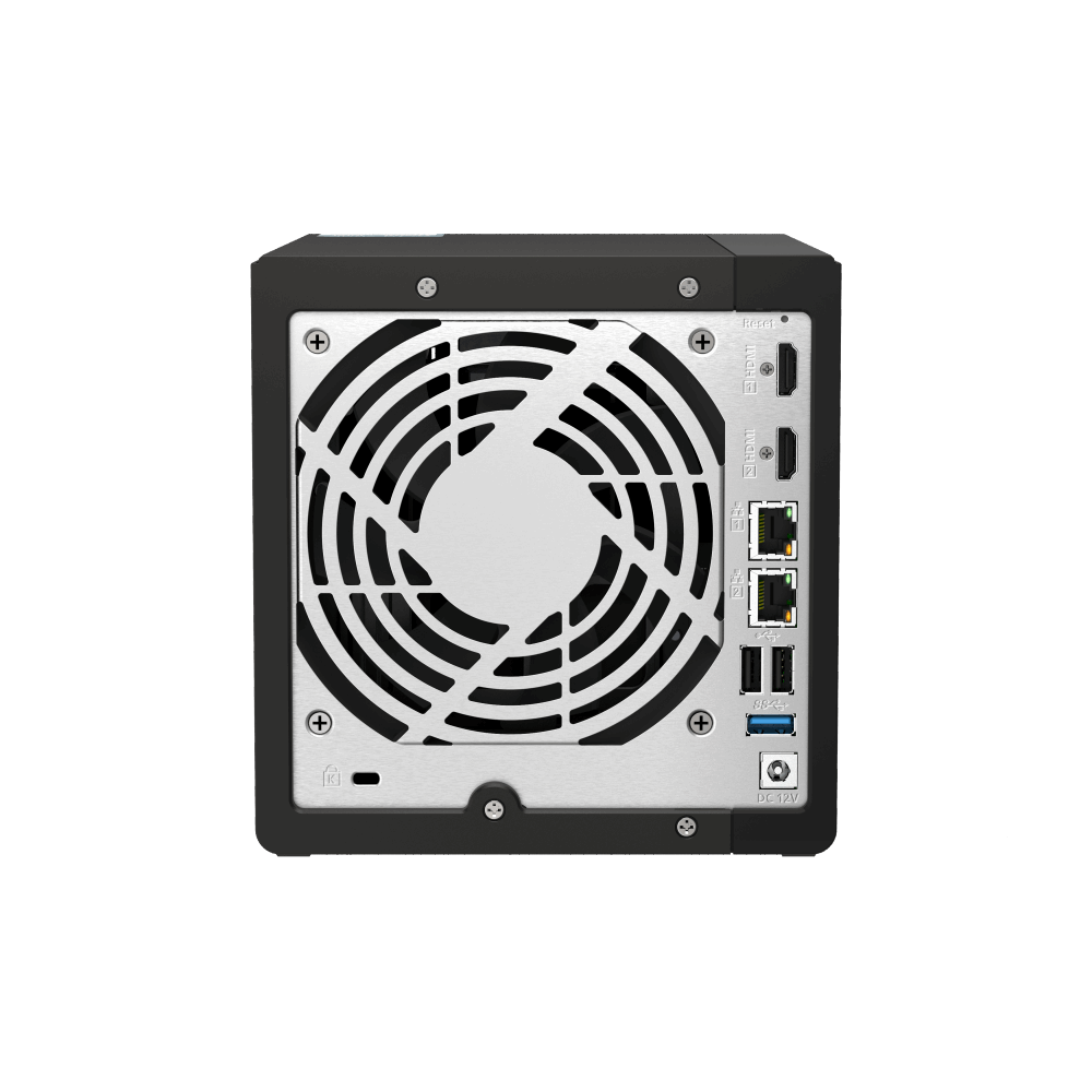 QNAP TS-453E-8G NAS Back View (I/O ports)