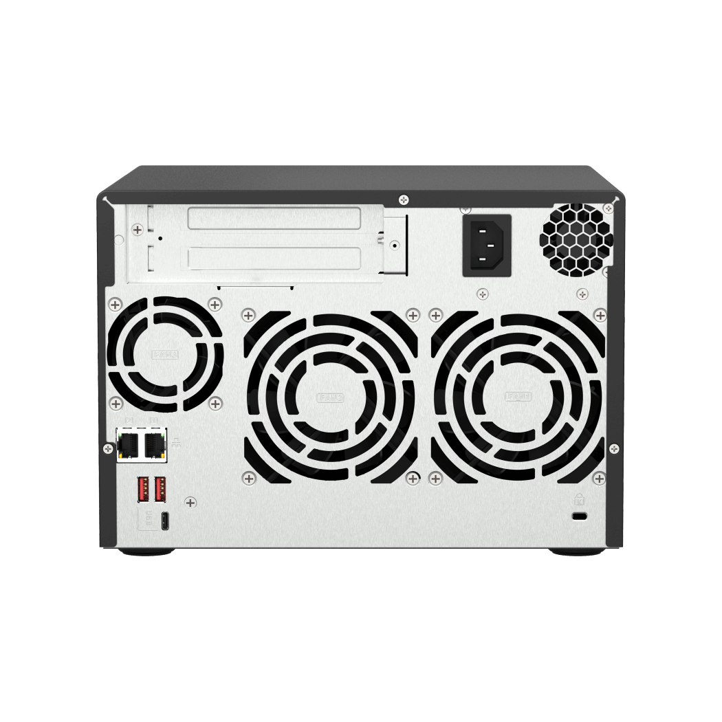 QNAP TS-673A-8G NAS Back View (I/O ports)