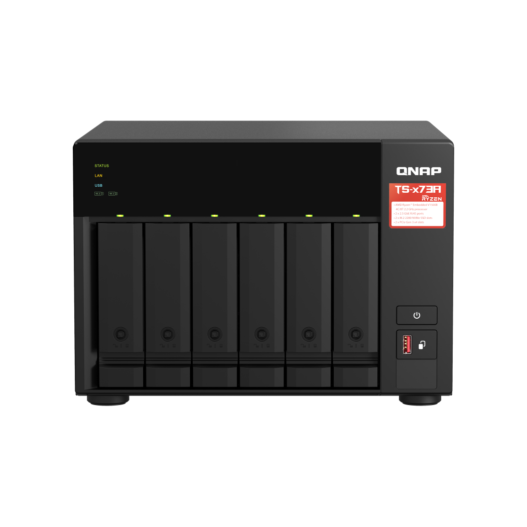 QNAP TS-673A-8G NAS Side View 3