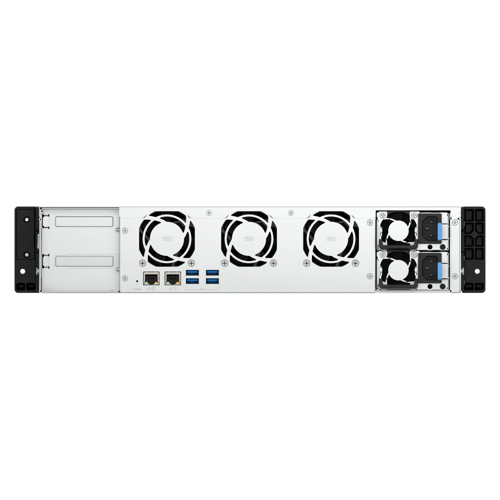 QNAP TS-855EU-RP-8G NAS Back View (I/O ports)