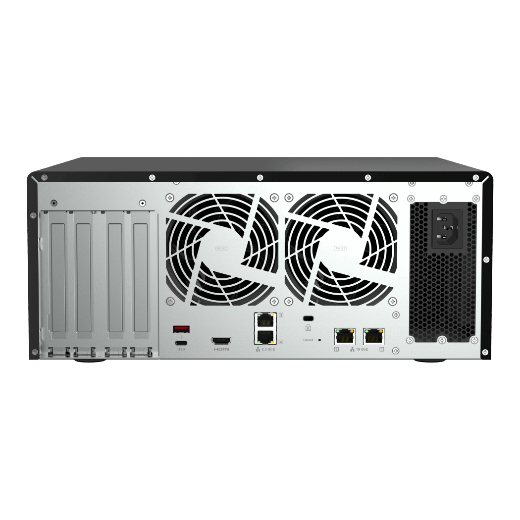 QNAP TS-h1277AFX-R7-32G NAS Back View (I/O ports)