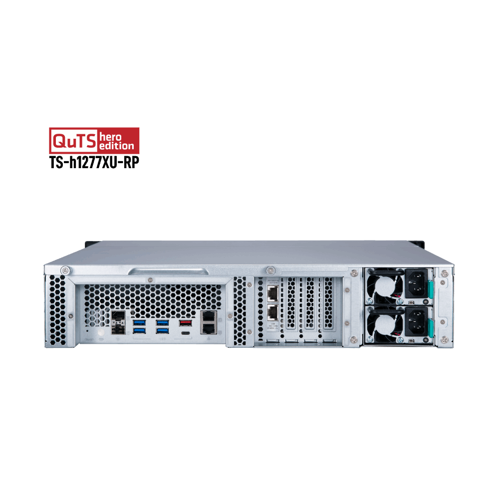 QNAP TS-h1277XU-RP-3700X-128G NAS Back View (I/O ports)