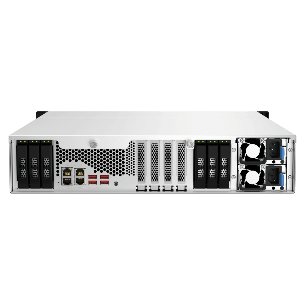 QNAP TS-h1887XU-RP-E2334-16G NAS Back View (I/O ports)