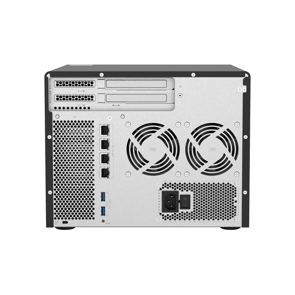 QNAP TS-H886-D1602-8G NAS Back View (I/O ports)