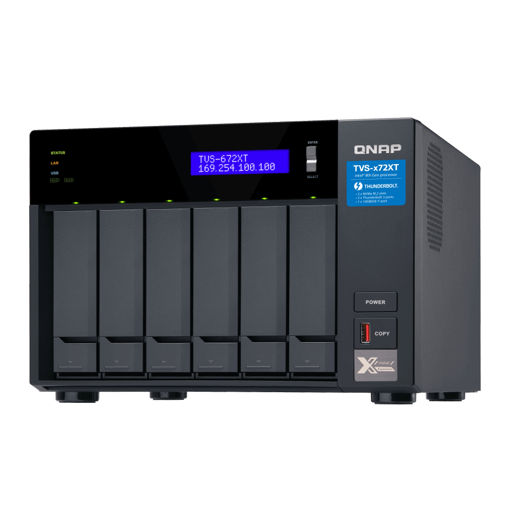 QNAP TVS-672XT-I3-8G NAS Front View