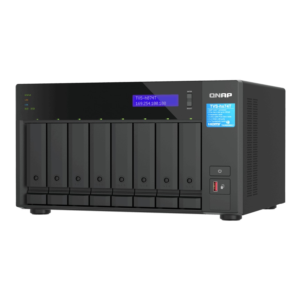 QNAP TVS-h874T-i9-64G NAS Front View