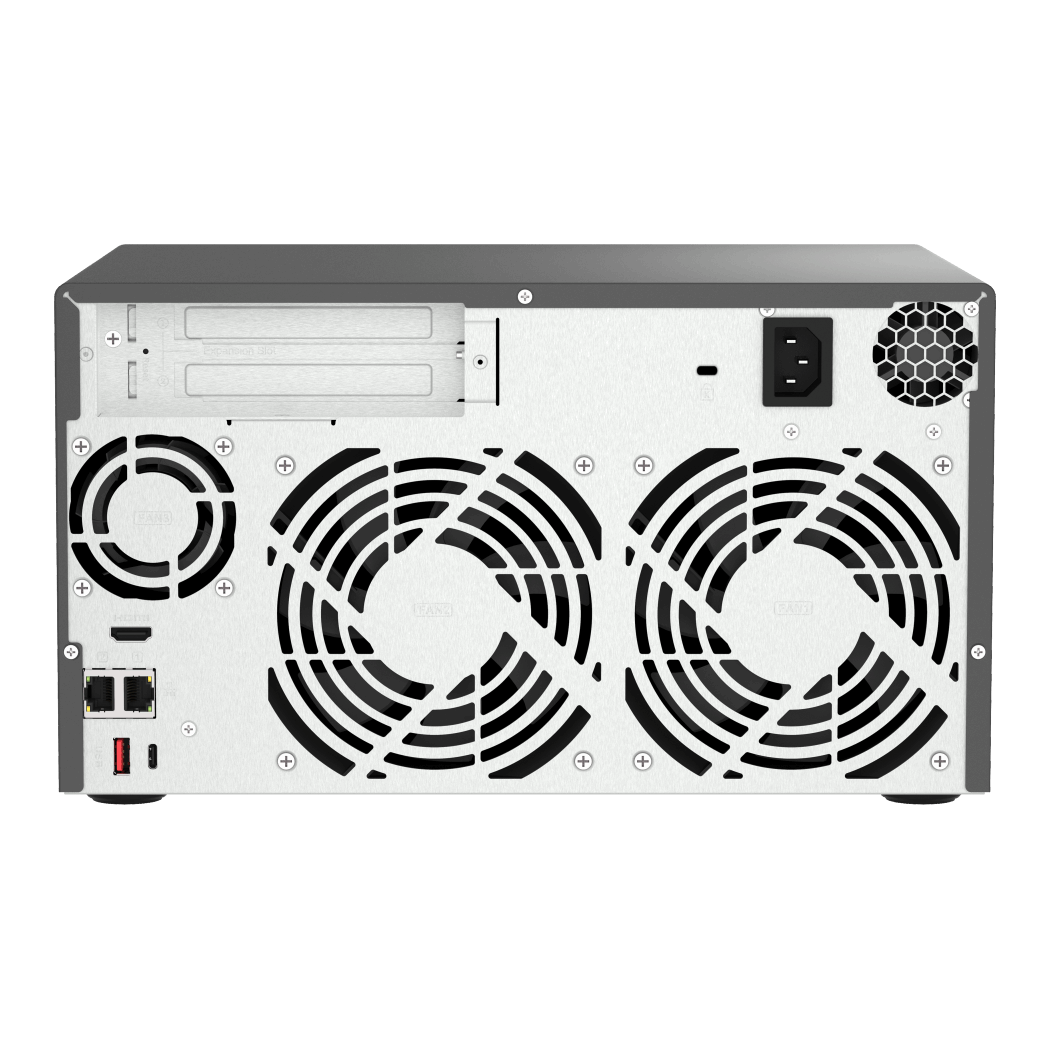 QNAP TVS-H874X-I9-64G NAS Back View (I/O ports)