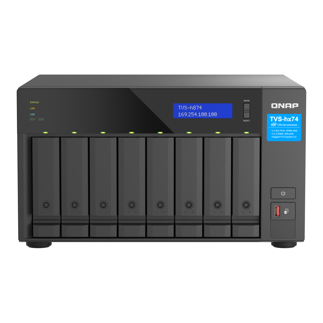 QNAP TVS-H874X-I9-64G NAS Side View 3