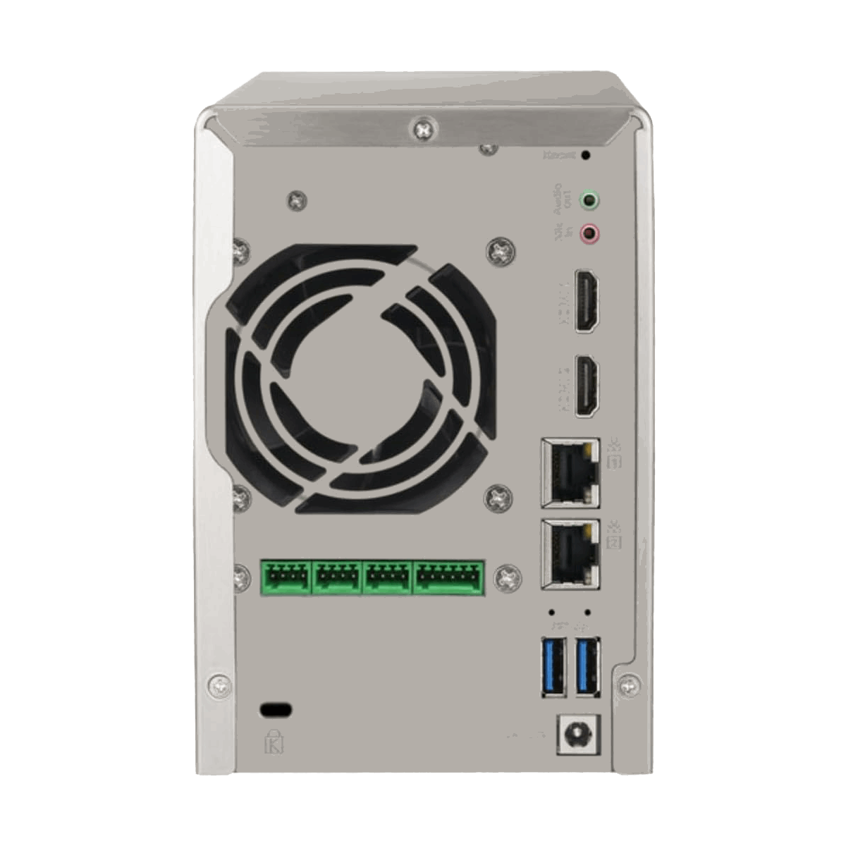 QNAP VS-2212 PRO+ NVR for Surveillance Back View (I/O ports)