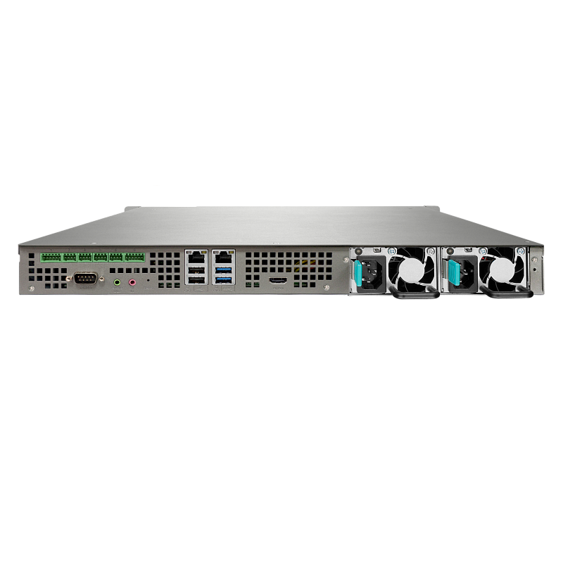 QNAP VS-4116U-RP Pro+ NVR for Surveillance Back View (I/O ports)